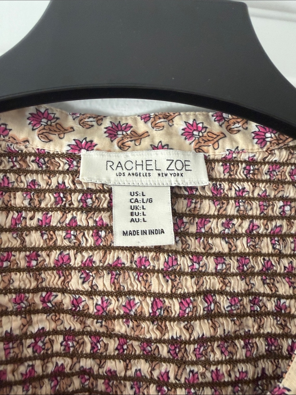 Rachel Zoe Floral Peasant Blouse in Pink and Cream - Picture 2 of 2